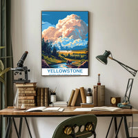 Yellowstone National Park Vintage Wilderness National Park Poster