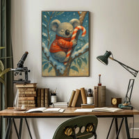 Cozy Koala In Winter Wonderland Poster