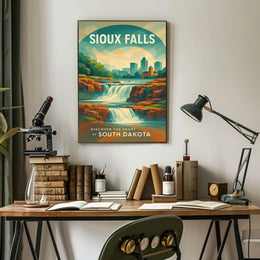 Sioux Falls Travel Adventure Art Poster PosterGoat
