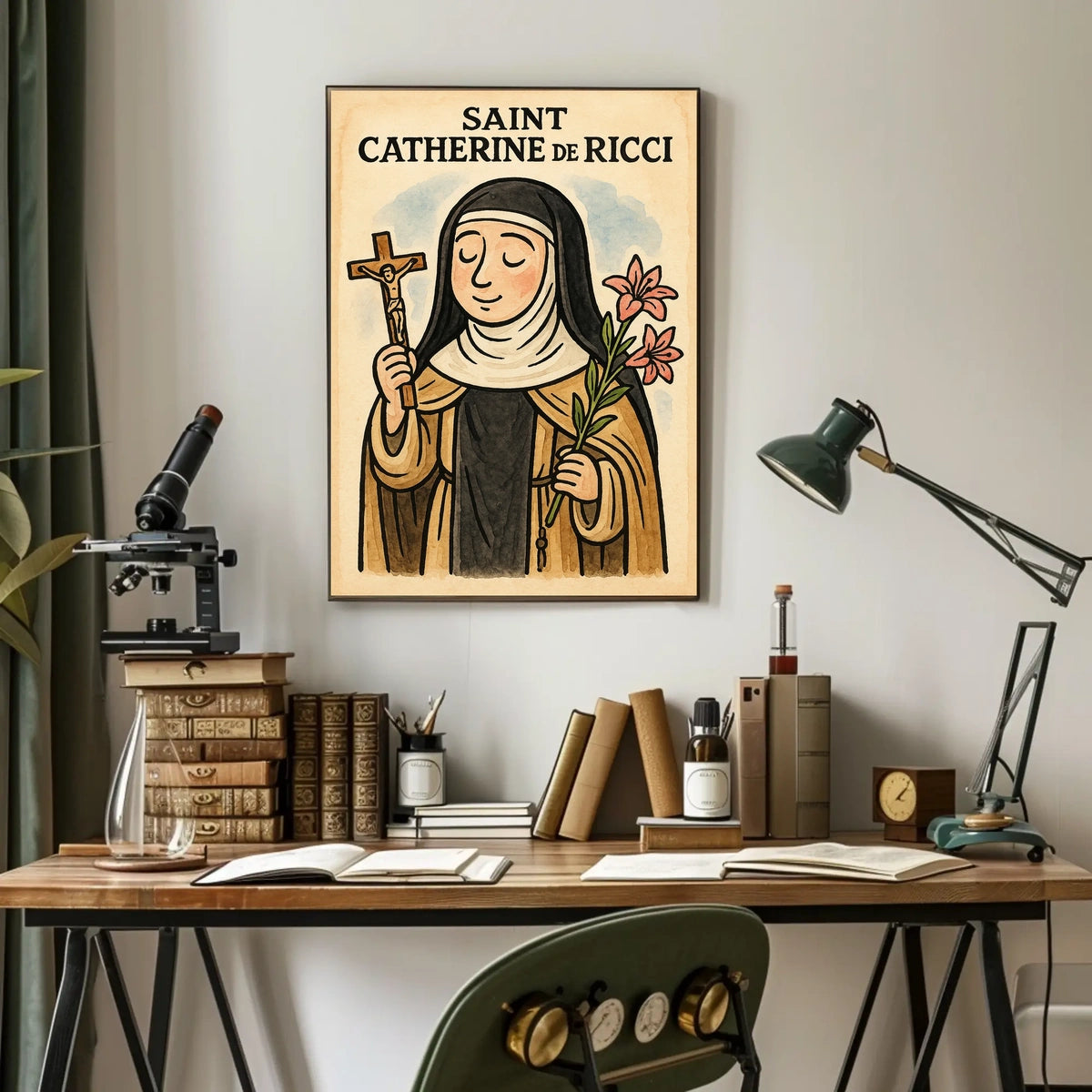 Saint Catherine De Ricci Figure Wall Art Print Poster