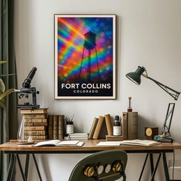 Fort Collins Water Tower Minimalist Realism Decor Poster