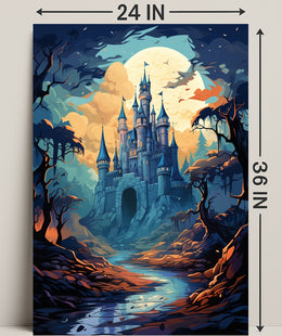 Enchanted Castle Under The Moon Poster