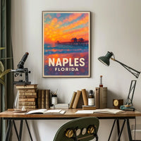 Naples Florida Sunset Poster Wall Art For Beach Lovers