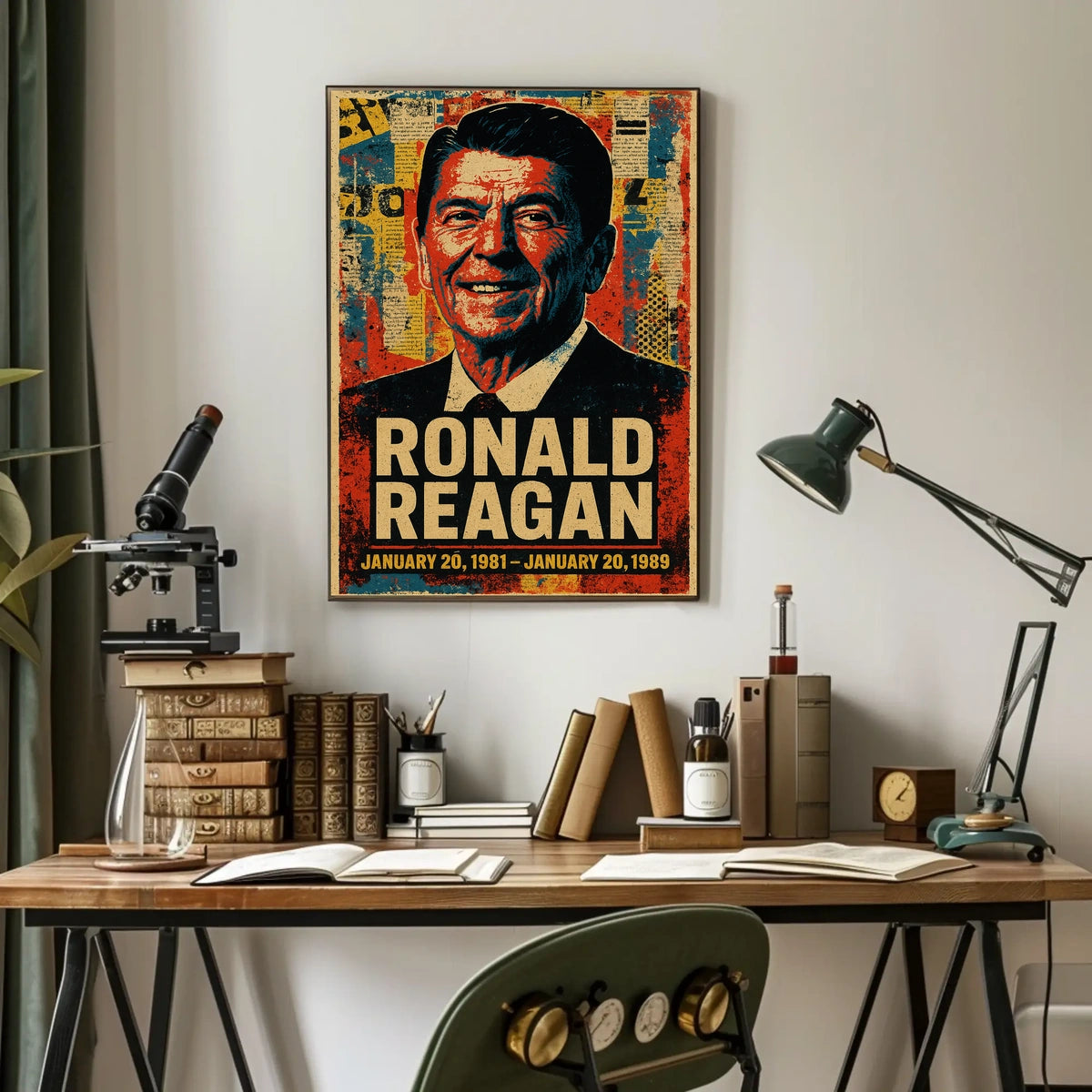 Ronald Reagan 40th President of the United States Street Art Mashup Poster