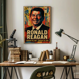 Ronald Reagan 40th President of the United States Street Art Mashup Poster