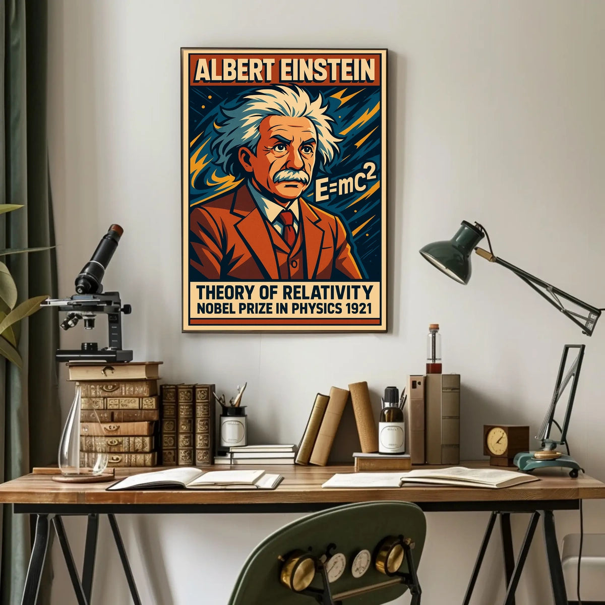 Einstein Theory Relativity Science Illustration Poster