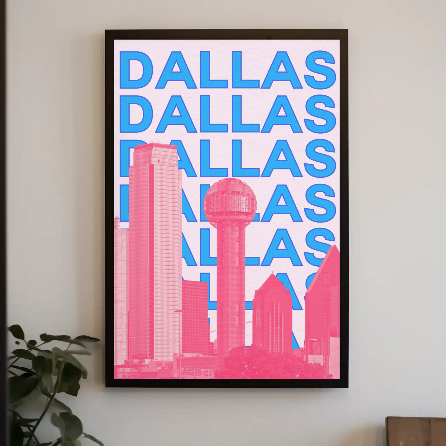 Dallas Texas Skyline Poster Retro Travel Poster