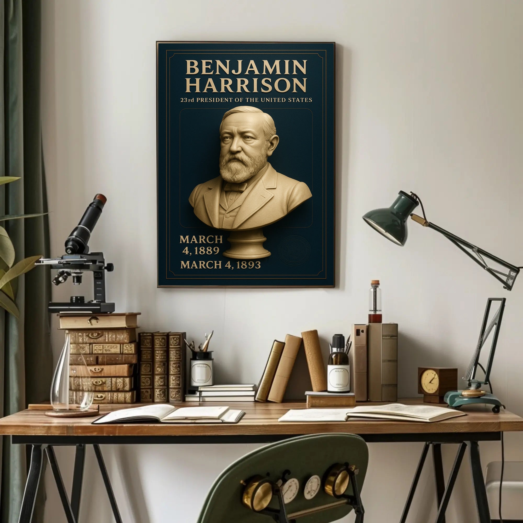 Benjamin Harrison Bust Historical or Presidential Poster PosterGoat