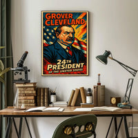 Grover Cleveland 24th President Poster Vintage Wall Art