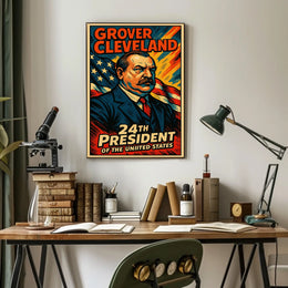 Grover Cleveland 24th President Poster Vintage Wall Art