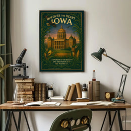 Iowa Beauty Vintage Architecture Wildlife Poster