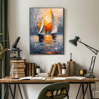 Sailing at Sunset Poster