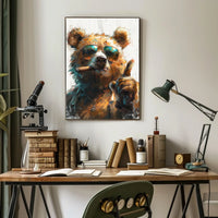 Cool Bear With Attitude Poster