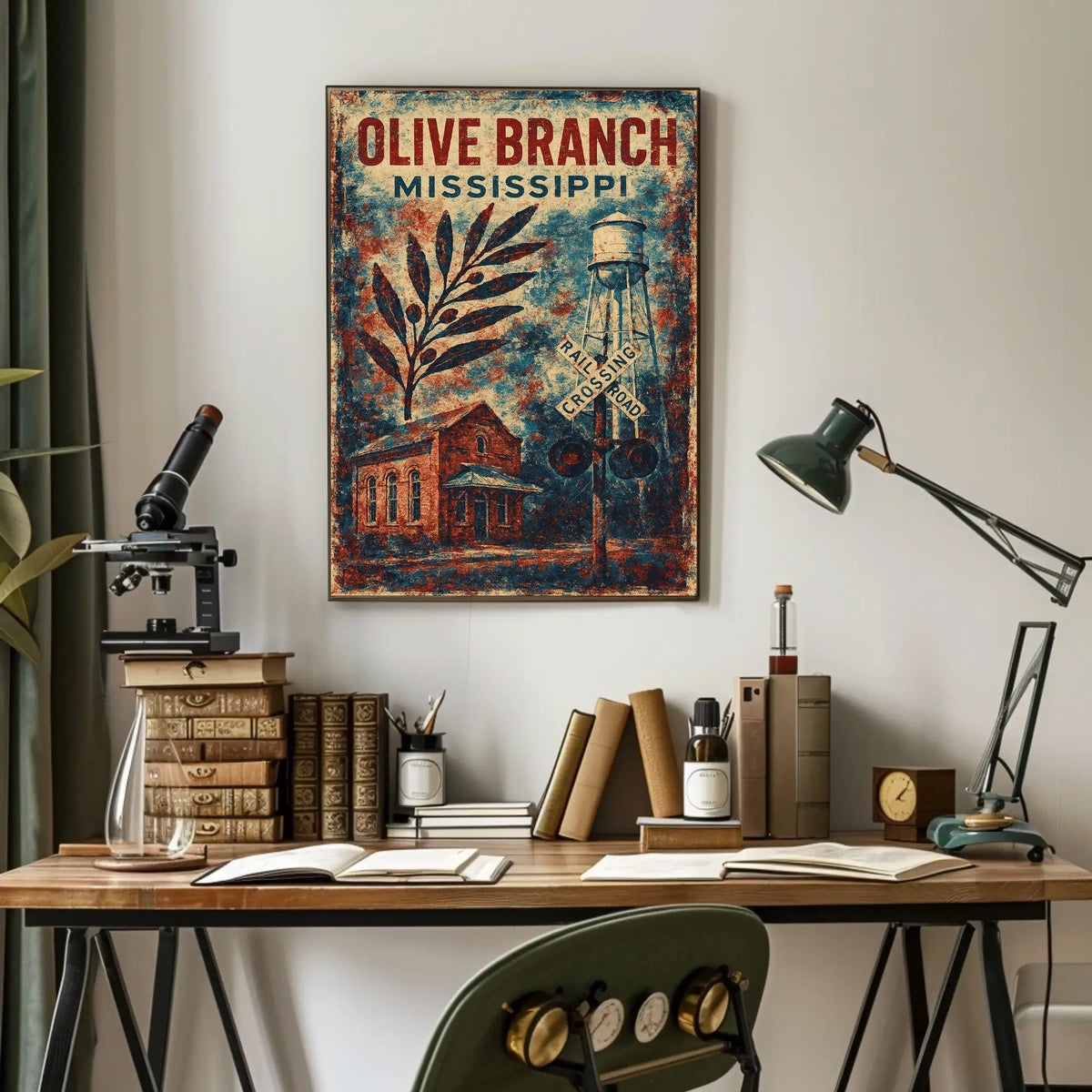 Olive Branch Mississippi Wanderlust Minimalist Poster