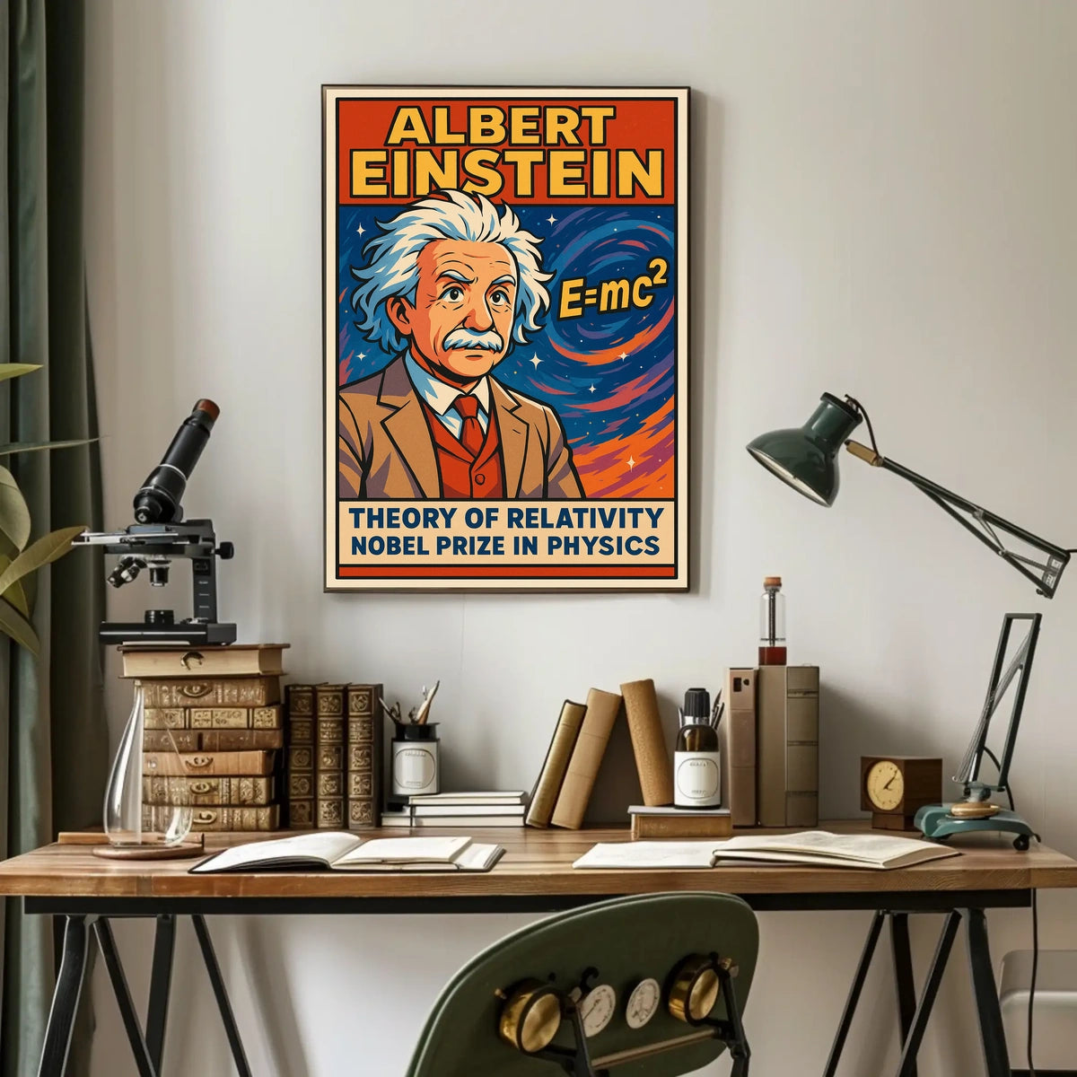 Albert Einstein Relativity Theory Vintage Educational Scientific Print Wall Art Scholarly Poster