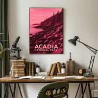 Acadia National Park Coastal Traveler Vintage Poster