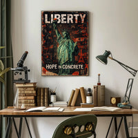 Statue of Liberty Grunge Art Political or Propaganda Poster