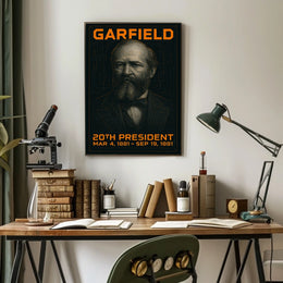 James A. Garfield 20th President of the United States Techno Schematic Poster