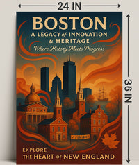 Boston A Legacy of Innovation Heritage Poster PosterGoat