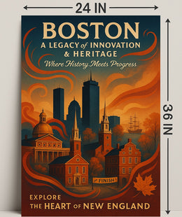 Boston A Legacy of Innovation Heritage Poster PosterGoat