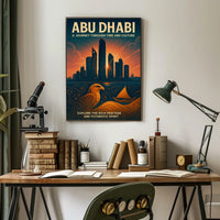 Abu Dhabi Skyline Art Futuristic Cityscape Travel Poster