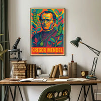 Gregor Mendel Genetics Pioneer Educational Poster