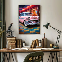 Retro Vibes Classic Car In A Vintage Poster