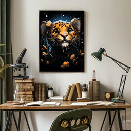 Leopard Fantasy Art Poster: Whimsical Wildlife Magic