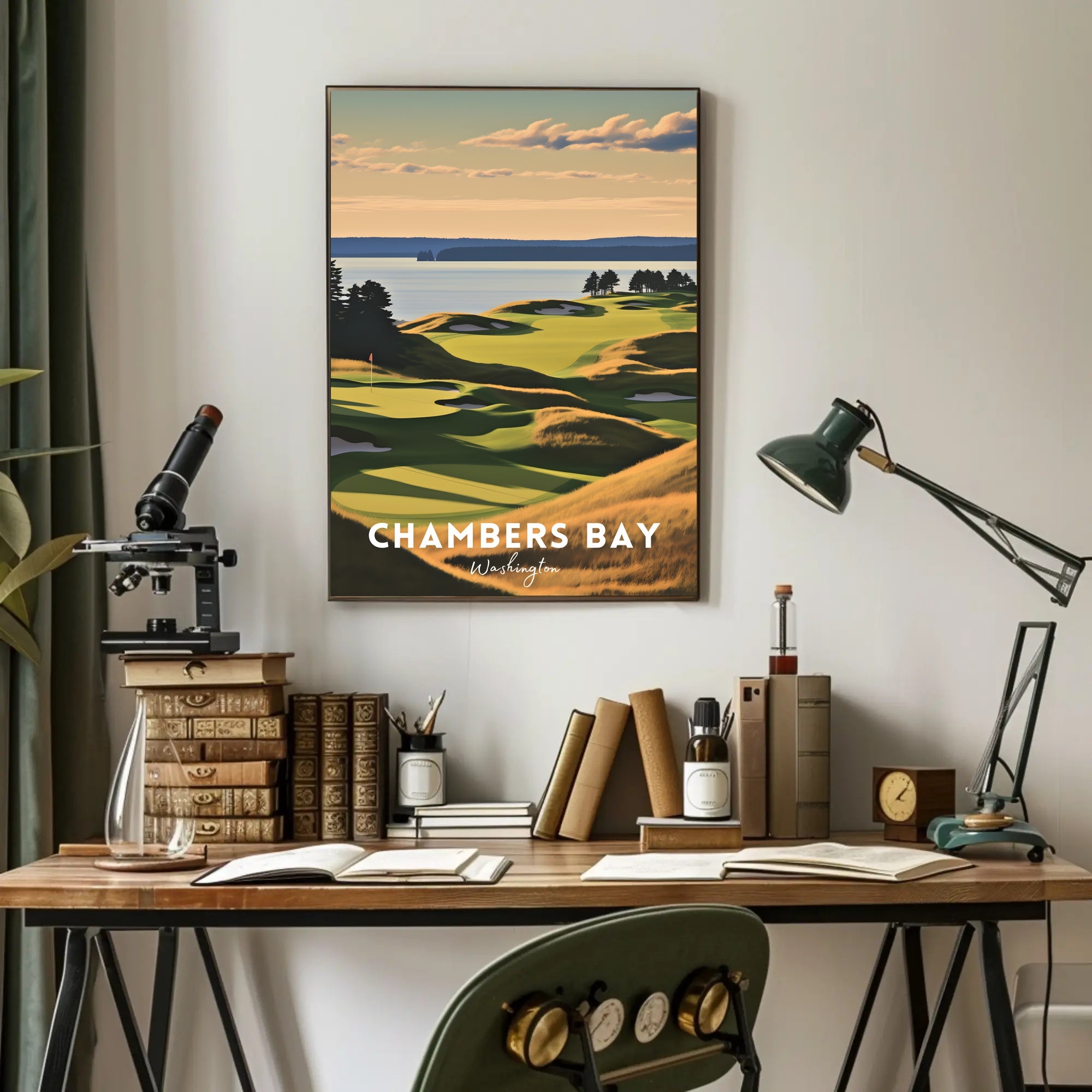 Chambers Bay Golf Course Scenic Sports Poster