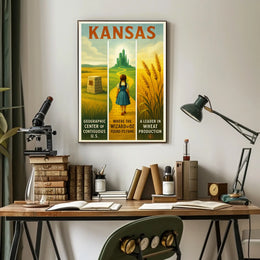 Kansas - Land of Oz and Wheat Poster