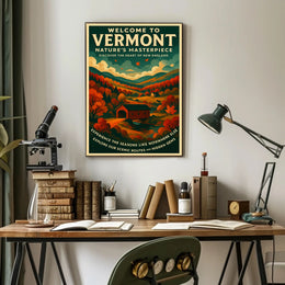 Vermont Scenic Poster Wall Art Print Vintage Travel