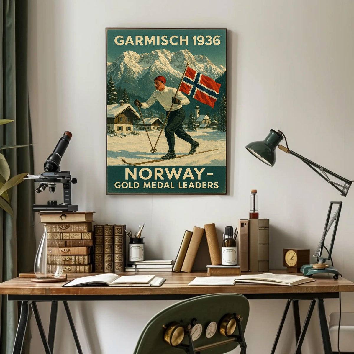 Garmisch 1936 Norway Gold Medal Poster