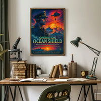 Ocean Shield Heroic Naval Military Recruitment Poster
