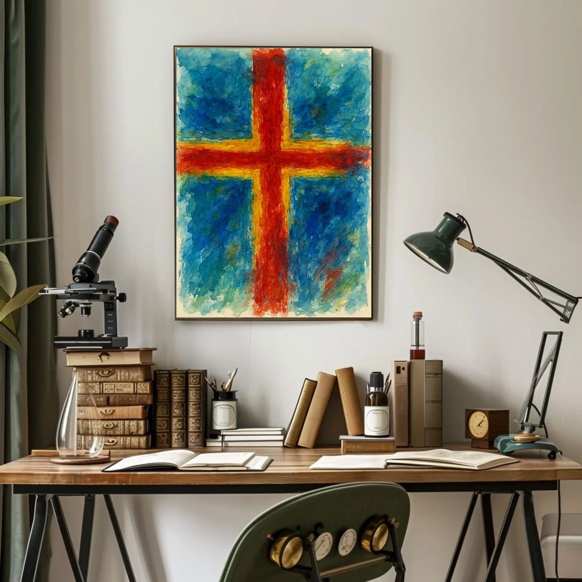 Vibrant Cross Abstract Abstract Poster