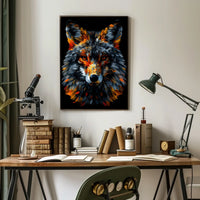 Vibrant Wolf Portrait Poster