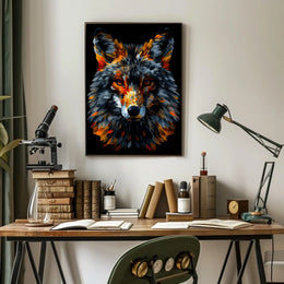 Vibrant Wolf Portrait Poster