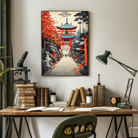 Fushimi Inari Shrine Illustration: Japanese Travel Poster