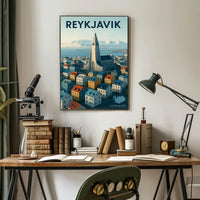 Reykjavik Cityscape Adventure Travel Poster PosterGoat