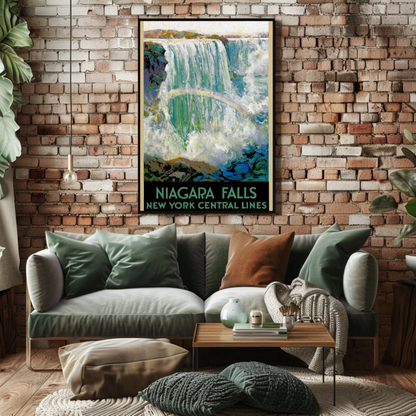 Niagara Falls New York Central Lines Vintage Poster