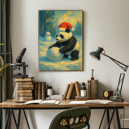 Festive Panda In Winter Wonderland Poster