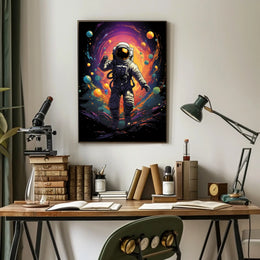 Cosmic Odyssey Astronaut Art Surrealism Dreamers Poster