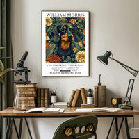 19th Century Dachshund and Floral Prints Cultural Poster