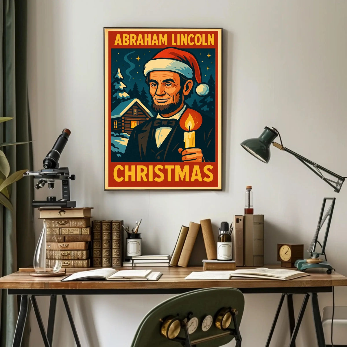 Abraham Lincoln Christmas Poster