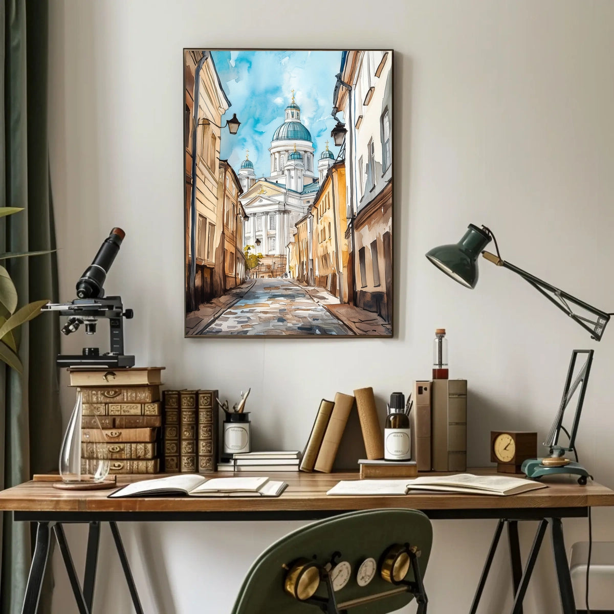 Finland Helsinki Cathedral Street View Poster
