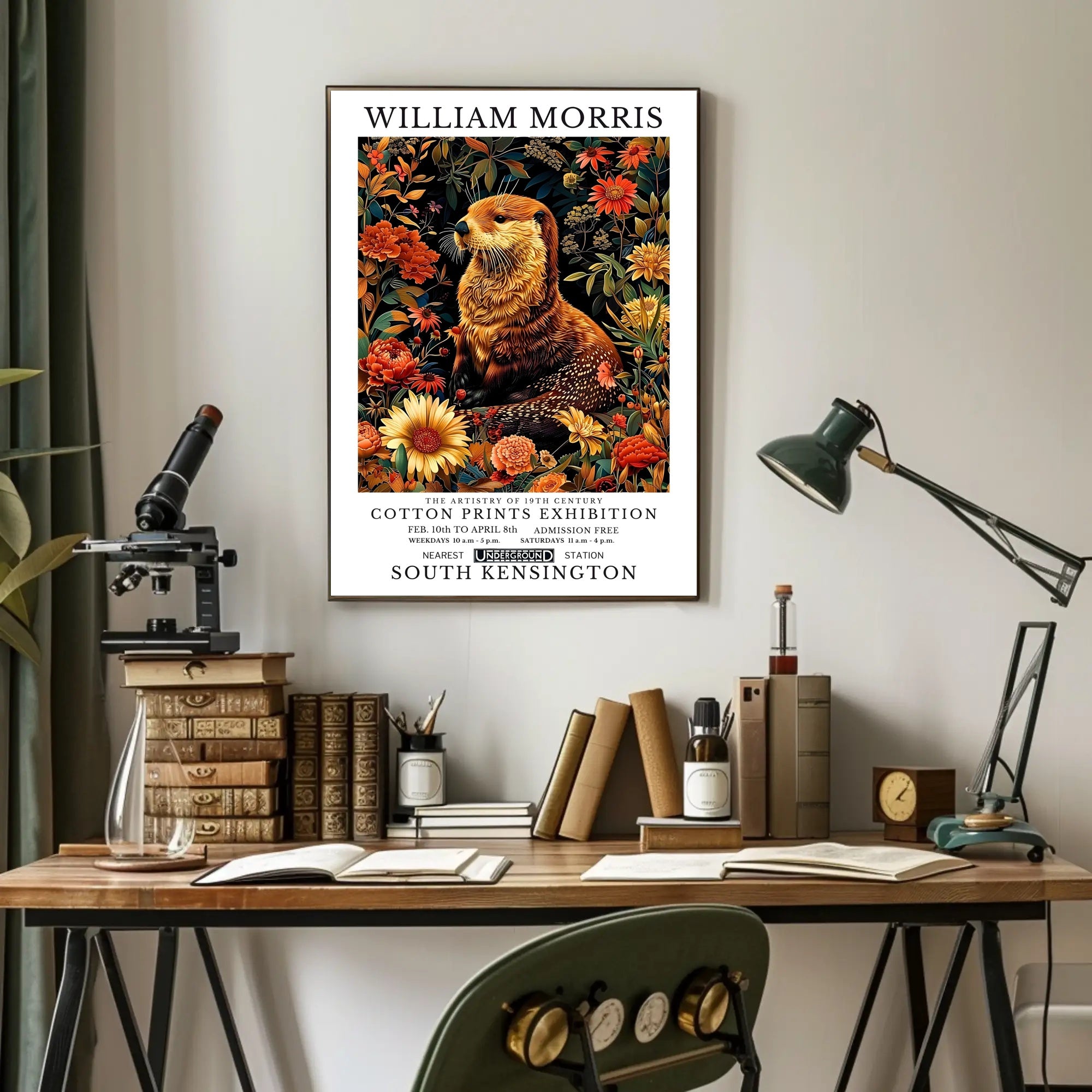 William Morris Exhibition Vintage Floral Heritage Poster