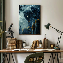 Gargoyle With Glowing Eyes Fantasy or Mythology Poster PosterGoat