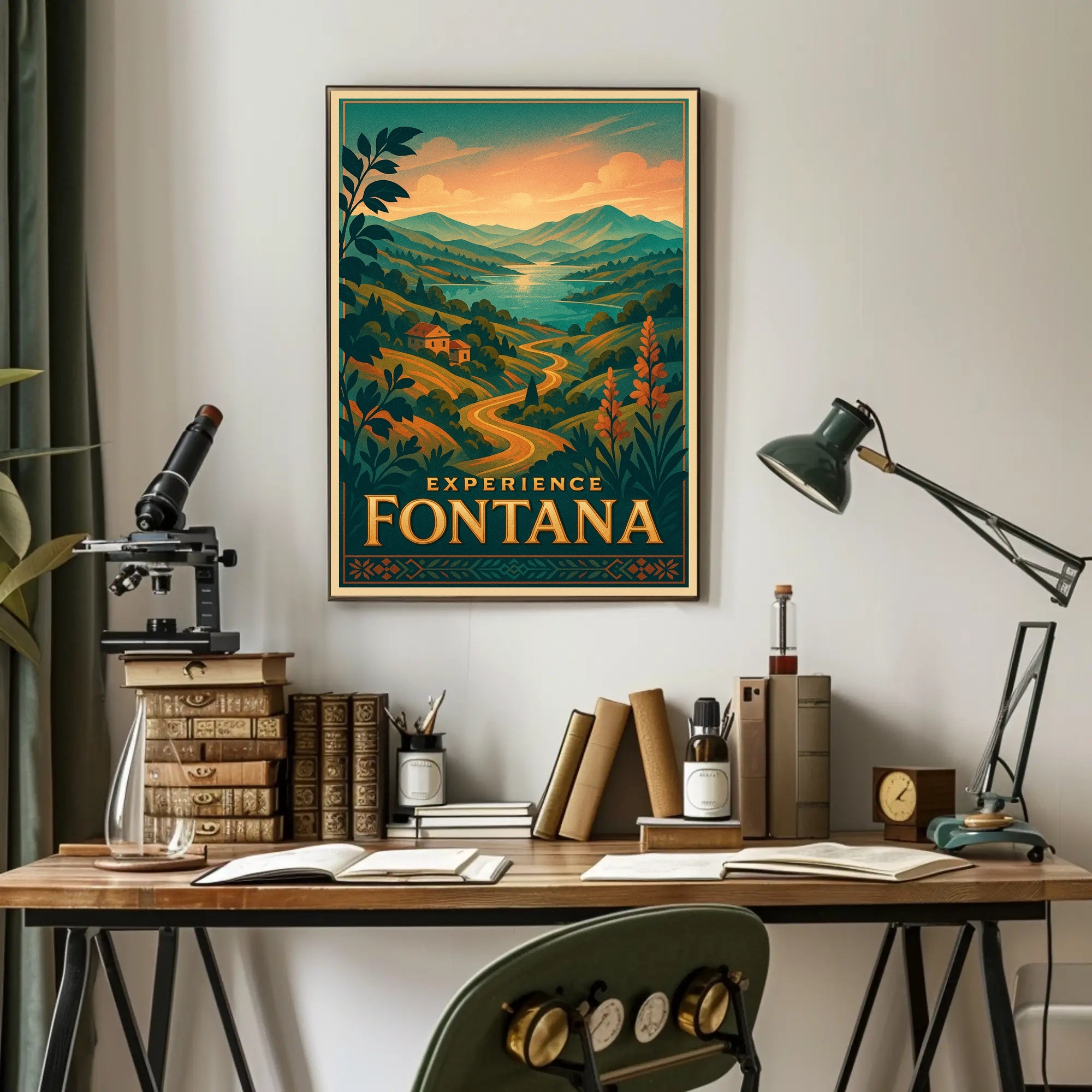 Sunset Serenity: European Countryside Travel Poster