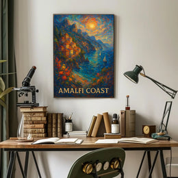 Amalfi Coast Poster 18x24 Wall Art for Coastal Decor