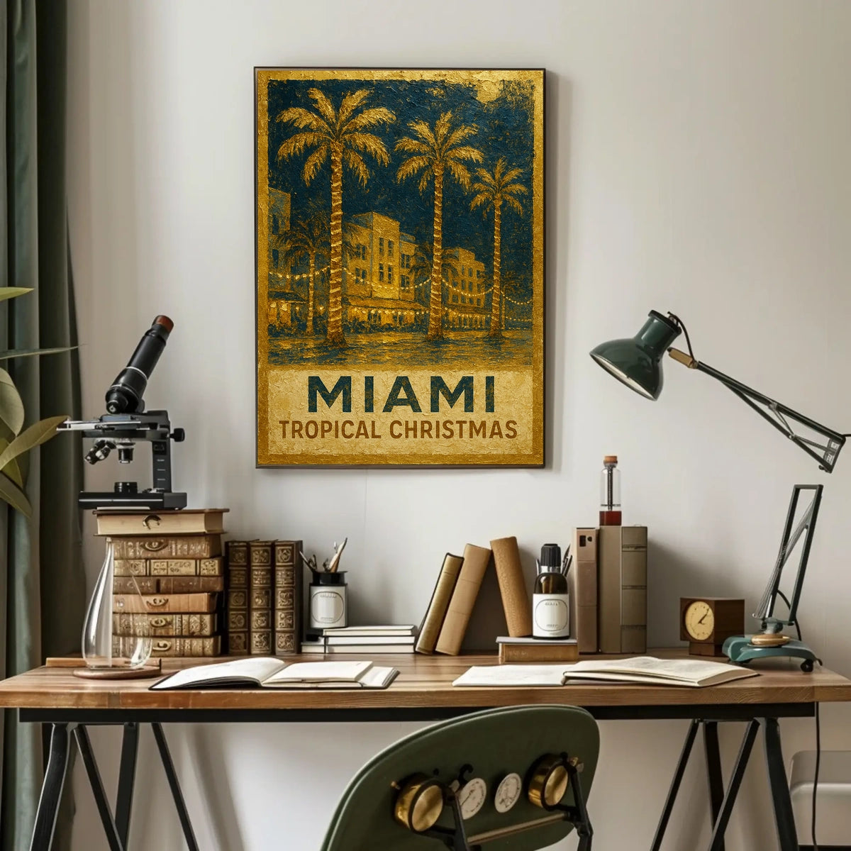 Miami Tropical Christmas Poster