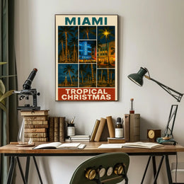 Miami Tropical Christmas Poster